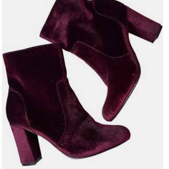 Madden Girl Fancie Burgundy Velvet Boot - Picture 2 of 5